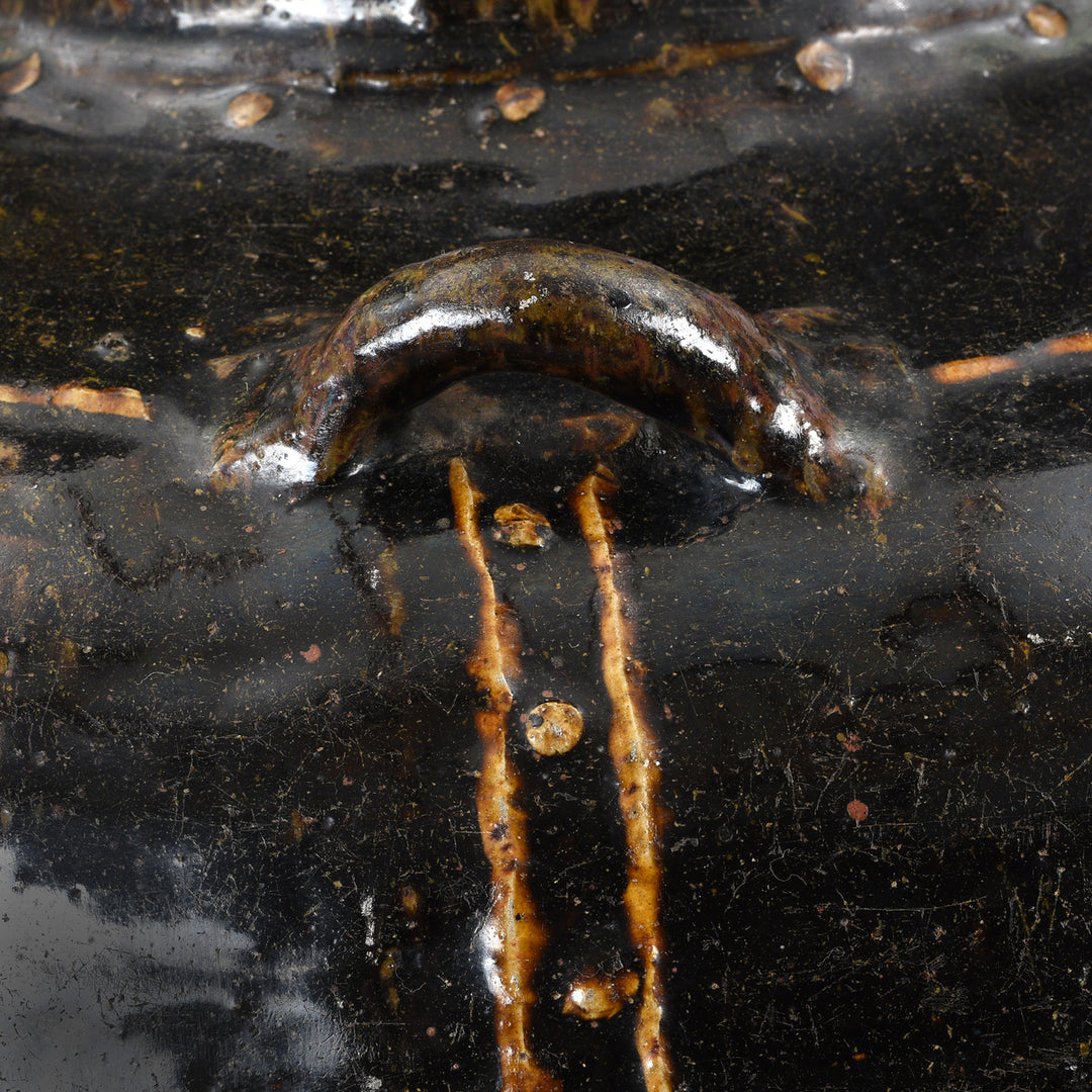 Handle Detail From Antique Glazed Martaban Jar From Burma | Indigo Antiques