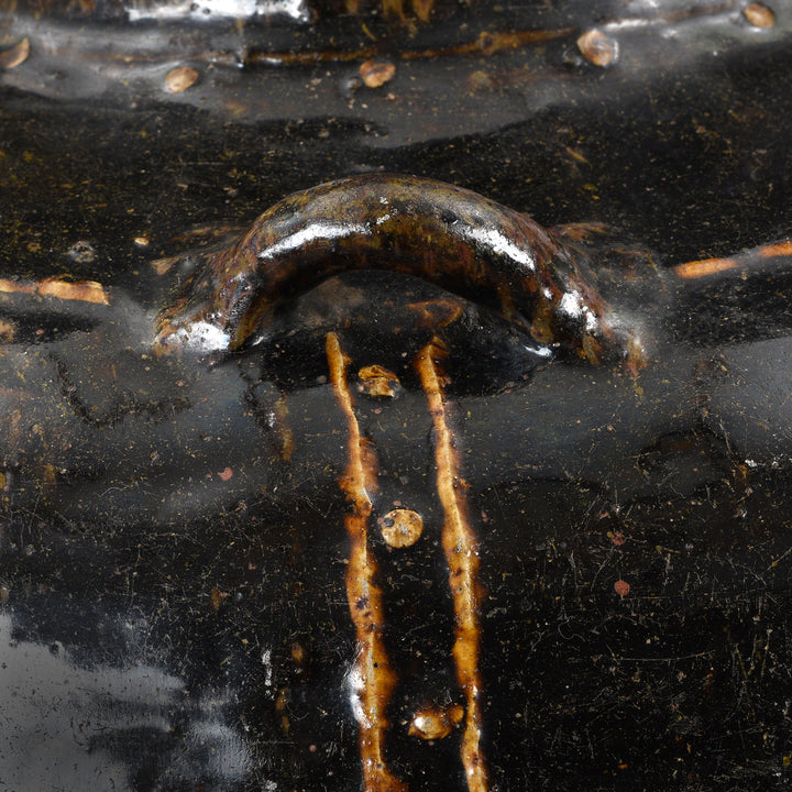 Handle Detail From Antique Glazed Martaban Jar From Burma | Indigo Antiques