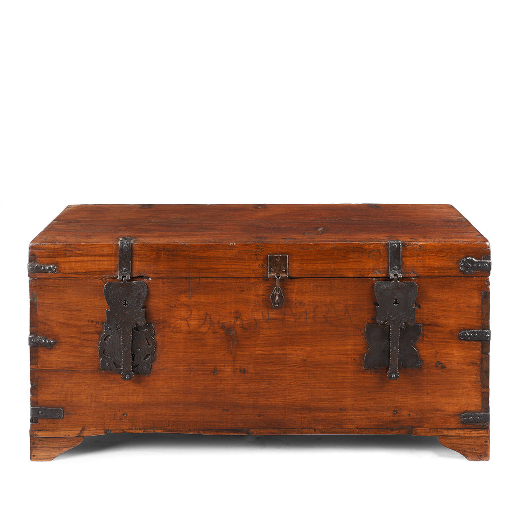 Antique Indo-Portugese Forest Teak Chest | Indigo Antiques
