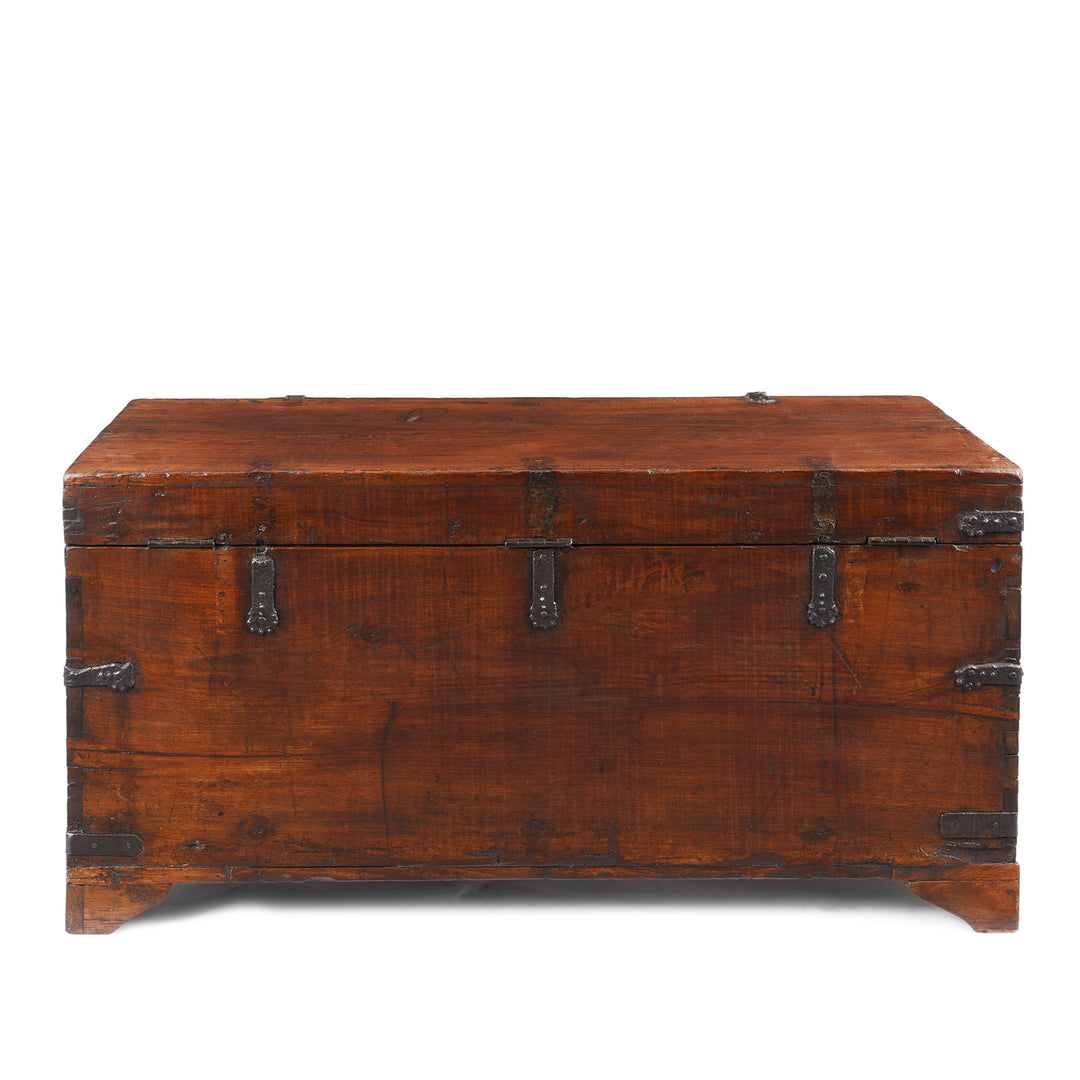 Back Of Antique Indo-Portugese Forest Teak Chest | Indigo Antiques