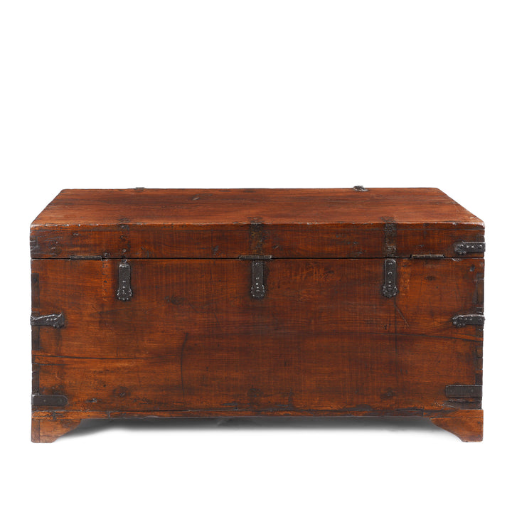 Back Of Antique Indo-Portugese Forest Teak Chest | Indigo Antiques