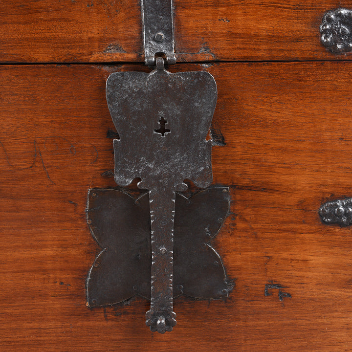 Latch Detail From Antique Indo-Portugese Forest Teak Chest | Indigo Antiques