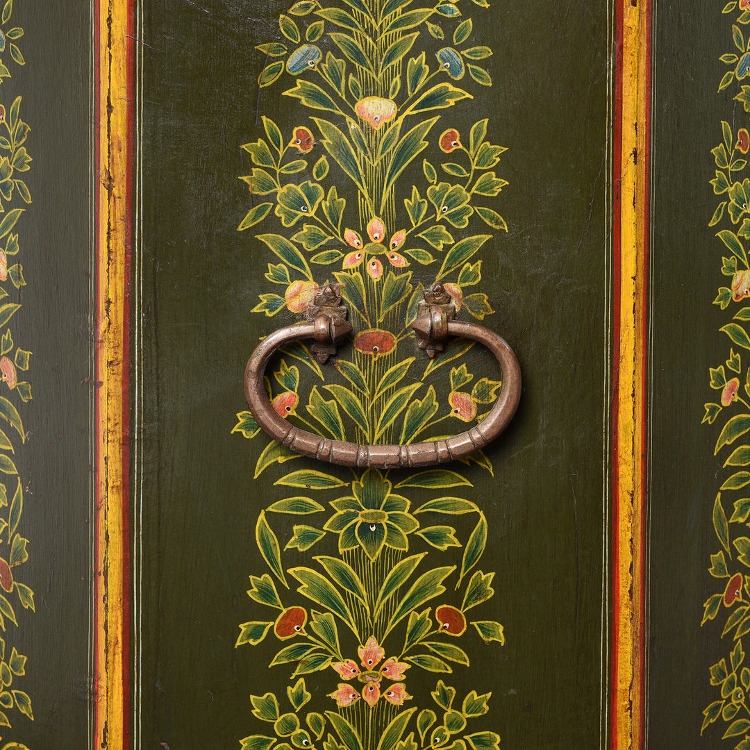 Handle Detail From Hand Painted Stick Stand From Rajasthan | Indigo Antiques