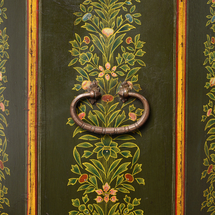 Handle Detail From Hand Painted Stick Stand From Rajasthan | Indigo Antiques