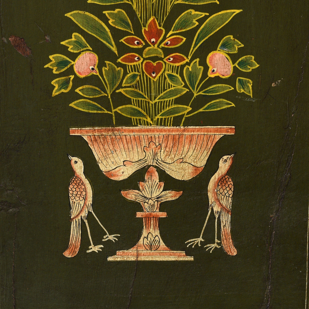 Detail From Hand Painted Stick Stand From Rajasthan | Indigo Antiques