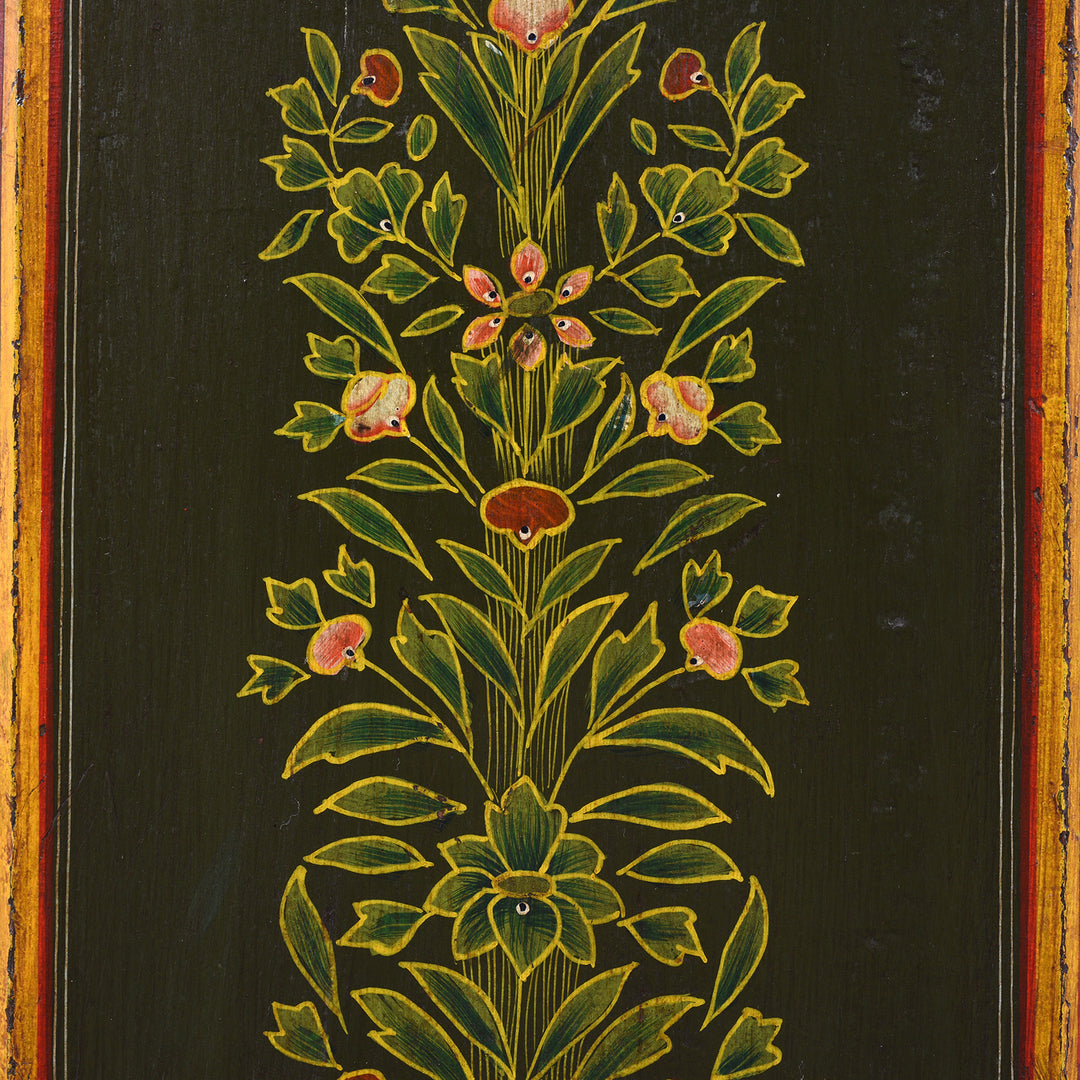 Painting Detail From Hand Painted Stick Stand From Rajasthan | Indigo Antiques