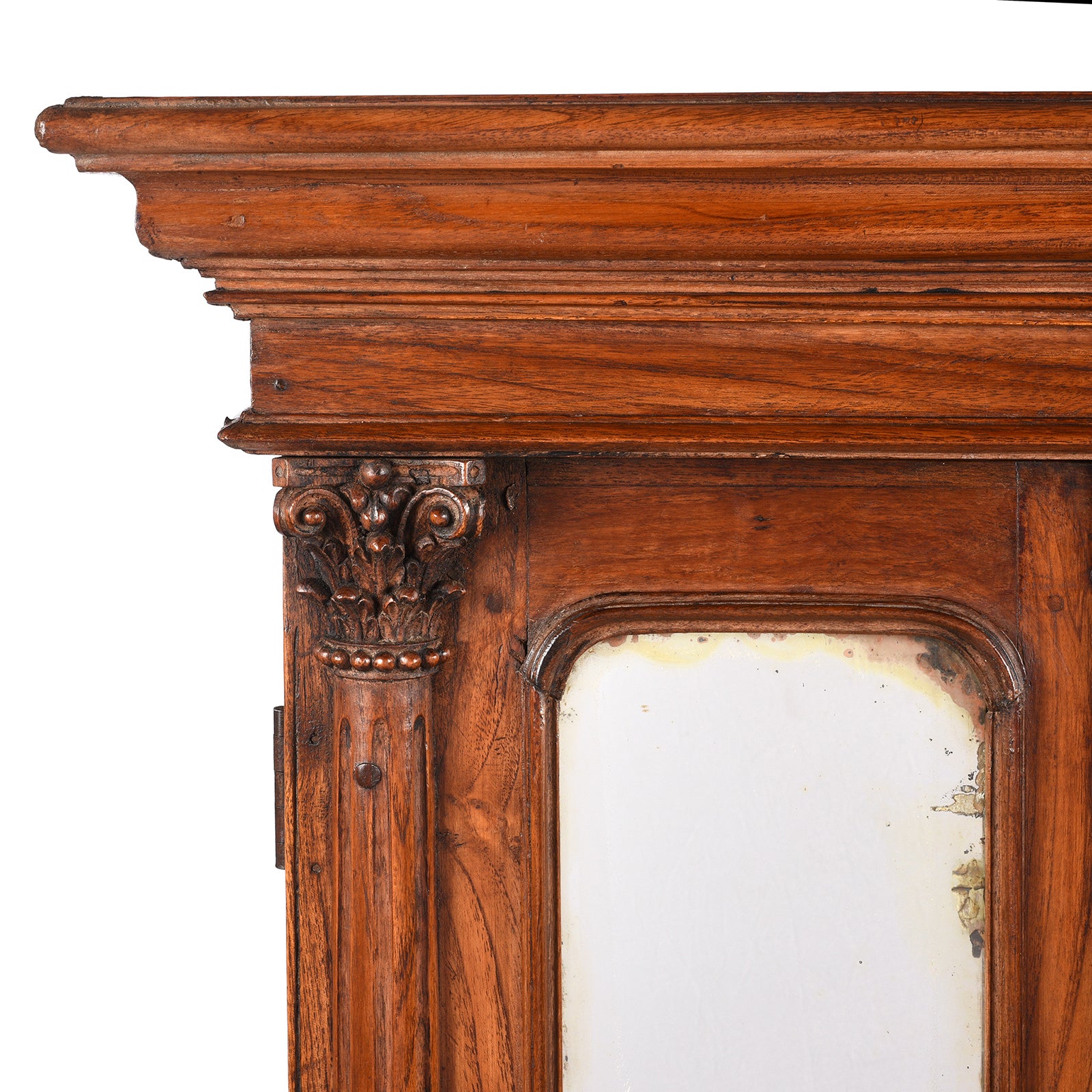 Corner Detail From Antique Sunburst Almirah Indian Cabinet From Gujarat | Indigo Antiques