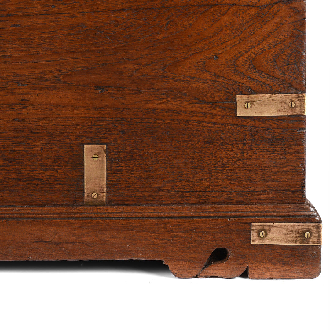 Detail From Antique Brass Bound Teak Chest From Rajasthan - 19th Century | Indigo Antiques
