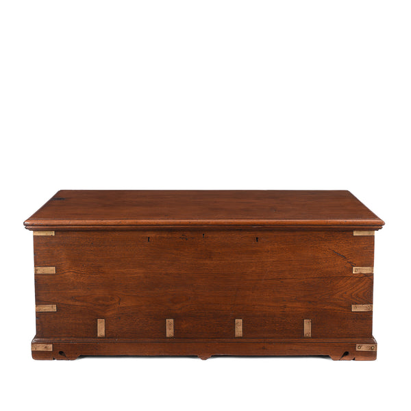 Brass Bound Teak Chest From Gujarat - 19th Century