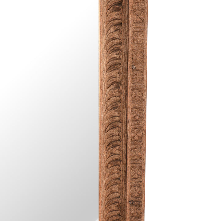 Carving Detail From Antique Mirror Made From An Old Carved Teak Shekhawati Window | Indigo Antiques