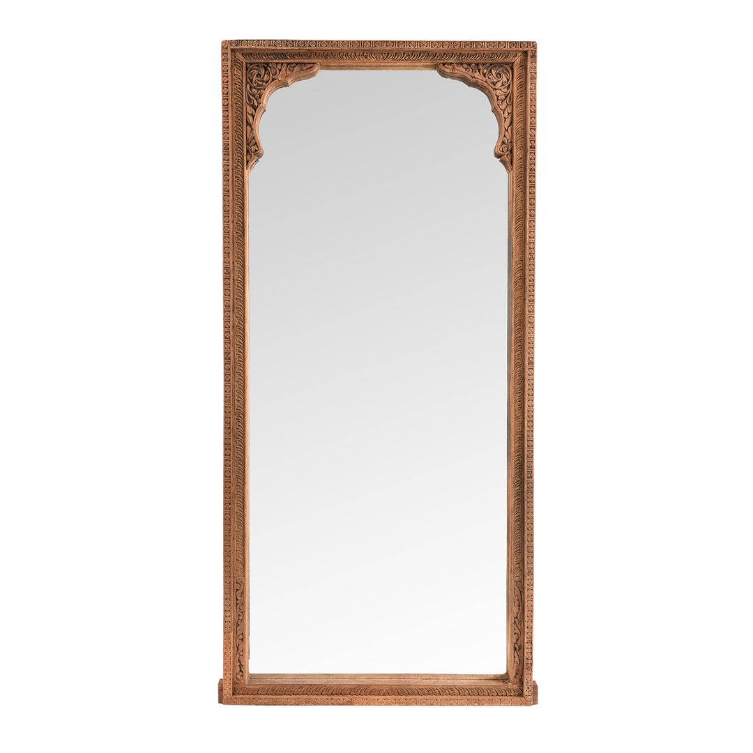 Antique Mirror Made From An Old Carved Teak Shekhawati Window | Indigo Antiques