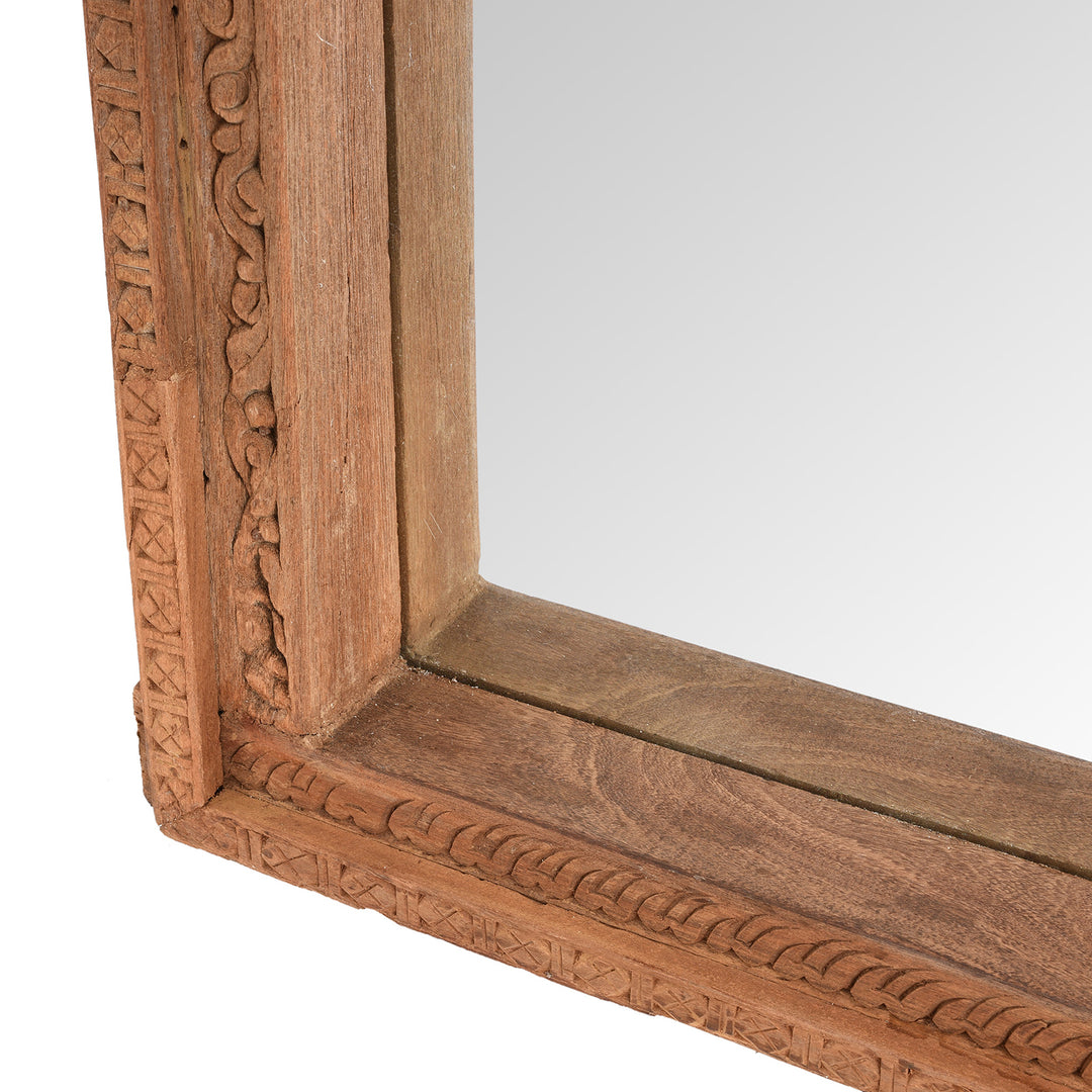 Inner Mirror Detail From Antique Mirror Made From An Old Carved Teak Shekhawati Window | Indigo Antiques