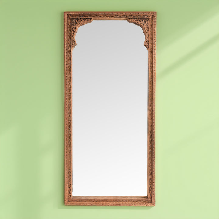 Antique Mirror Made From An Old Carved Teak Shekhawati Window | Indigo Antiques