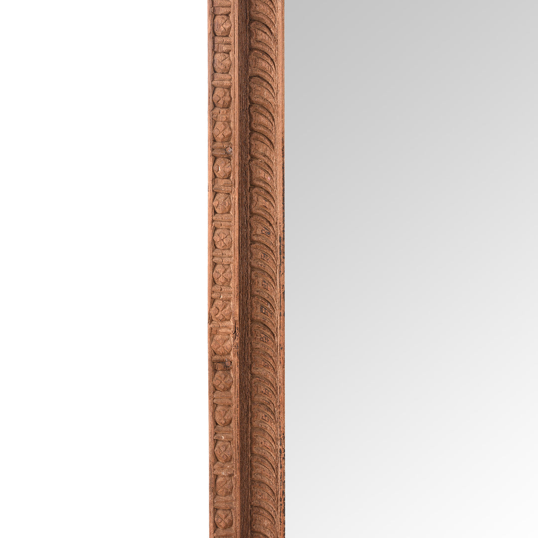 Frame Detail From Antique Mirror Made From An Old Carved Teak Shekhawati Window - 19thC | Indigo Antiques