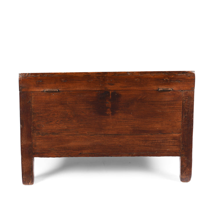 Back of Antique Old Indian Bone Inlay Teak Chest - 19th Century | Indigo Antiques