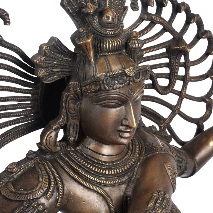 Angled Face Detail From Chola Style Shiva Nataraja From South India | Indigo Antiques