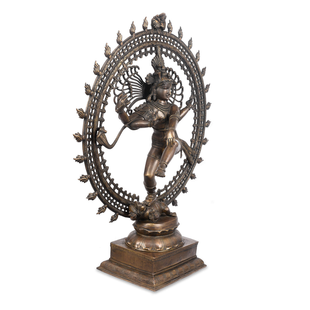 Angled View Of Chola Style Shiva Nataraja From South India | Indigo Antiques