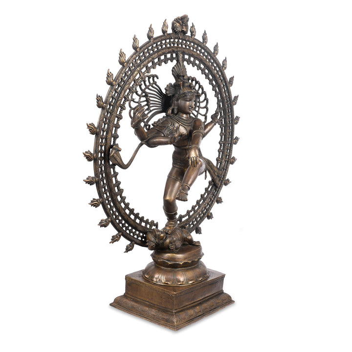 Angled View Of Chola Style Shiva Nataraja From South India | Indigo Antiques