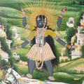 Painting Of Kali Trampling Shiva - Jaipur School - 19th Century