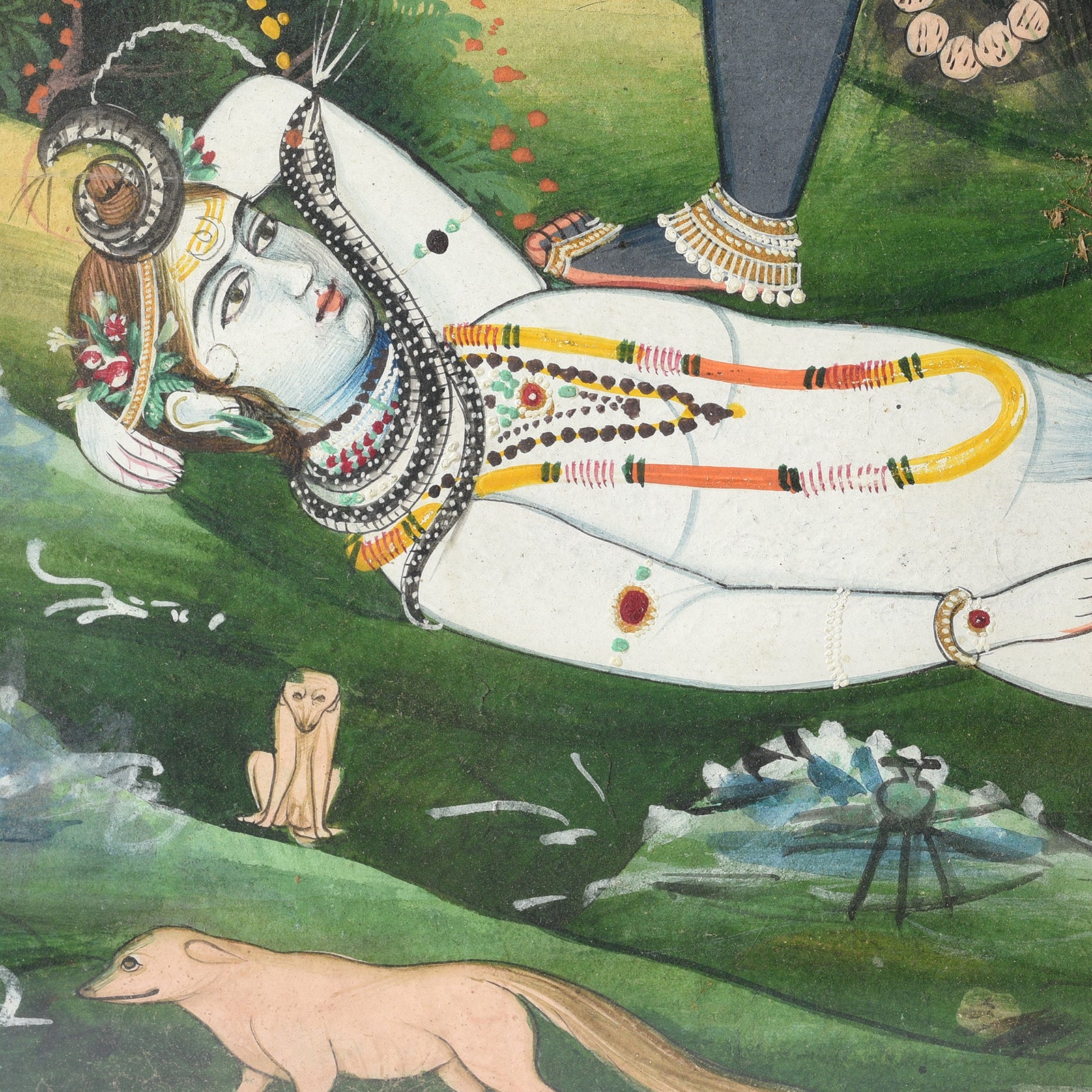 Painting Of Kali Trampling Shiva - Jaipur School - 19th Century Painting Of Kali Trampling Shiva - Jaipur School - 19th Century