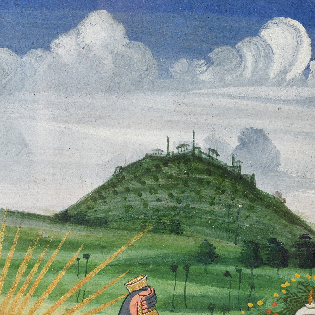 Detail From Antique Watercolour Painting Of Kali And Lord Shiva - 19th Century | Indigo Antiques