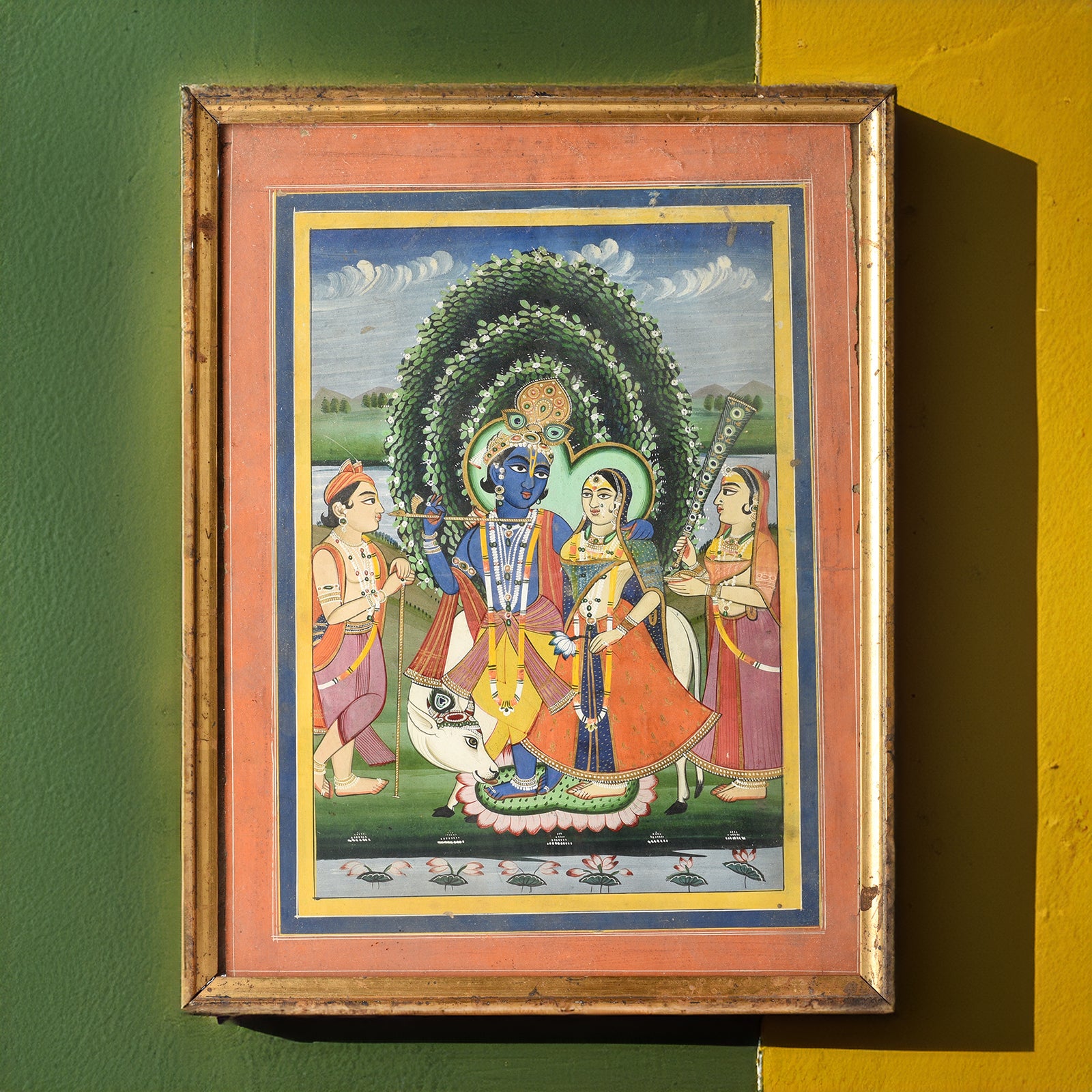 Jaipur School Painting Of Krishna & The Gopis - 19th Century