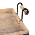 Limed Wood Tray with Iron handles