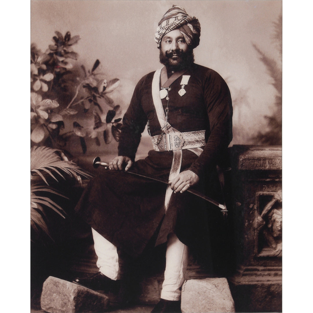 Framed Photo Nawab Obeidullah Khan of Tonk - Copy of Original Plate | Indigo Antiques