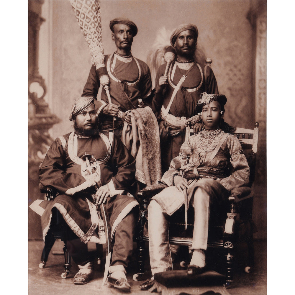 Print Detail From Framed Photo Rajah of Charkhari & Suite - Copy of Original Plate | Indigo Antiques
