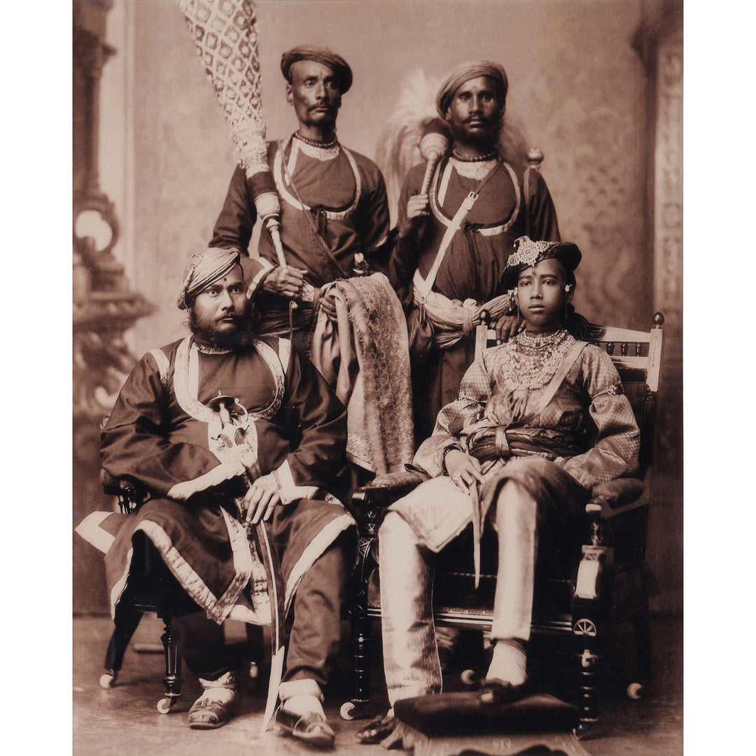 Print Detail From Framed Photo Rajah of Charkhari & Suite - Copy of Original Plate | Indigo Antiques