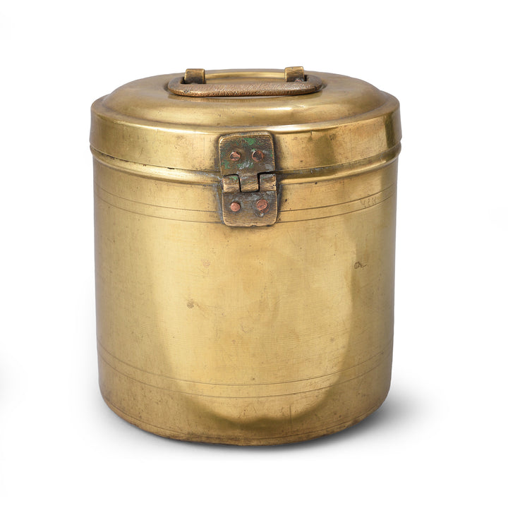 Back of Vintage Indian Brass Food Caddy  | Indigo Antiques