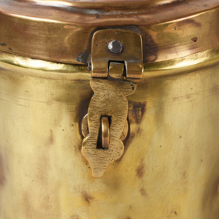 Latch Detail From Vintage Indian Brass Food Caddy From Bombay | Indigo Antiques