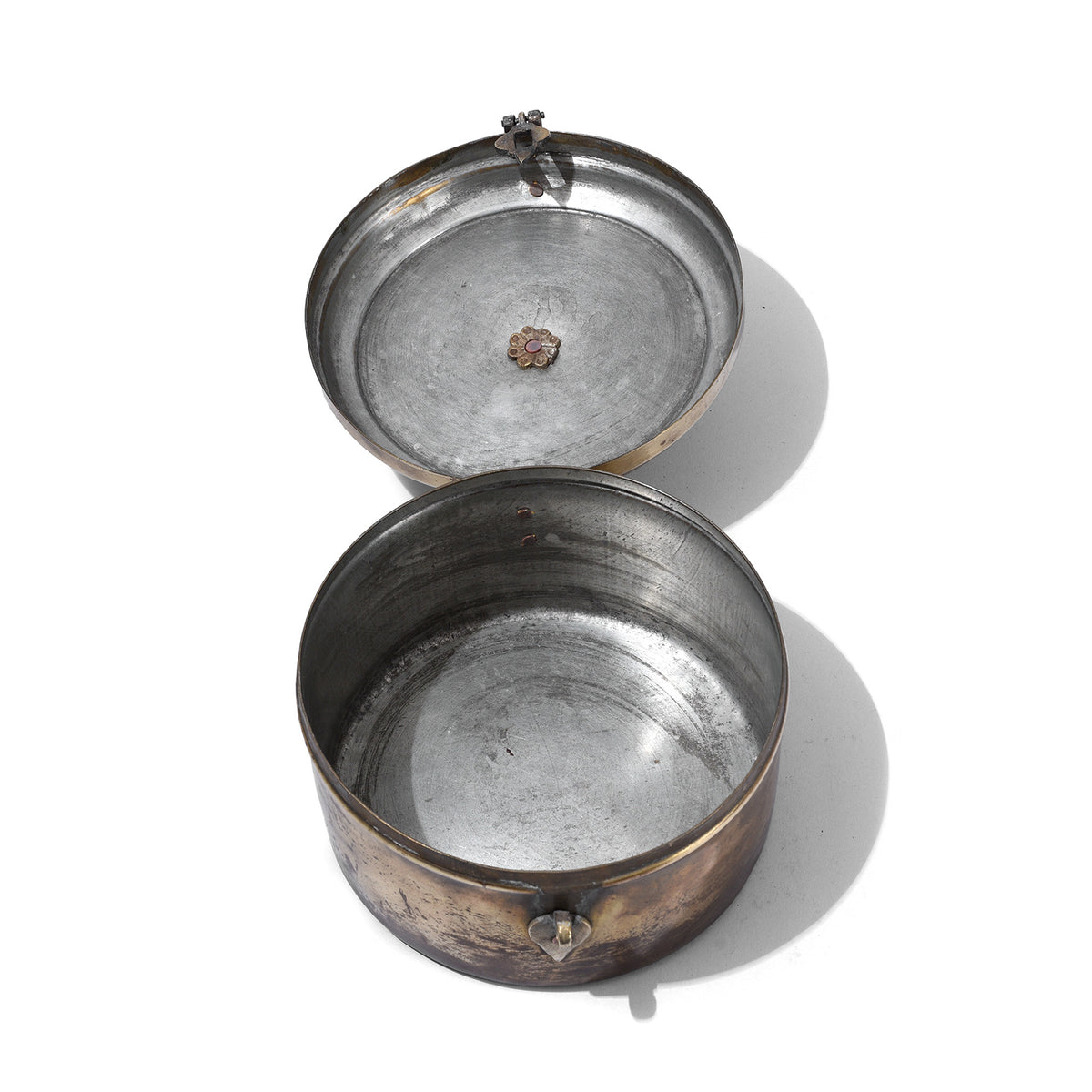 Interior Of Brass Chapati Box From Bombay - Ca 1920
