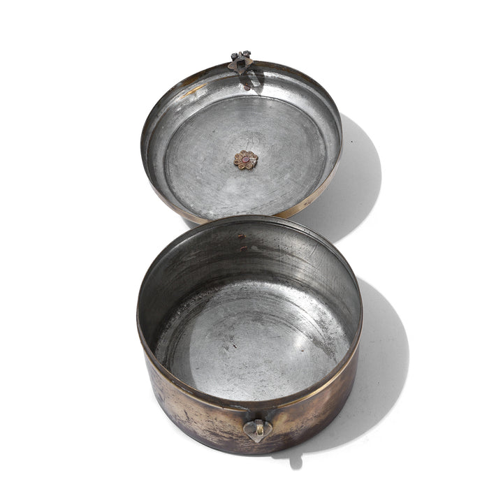 Interior Of Brass Chapati Box From Bombay - Ca 1920