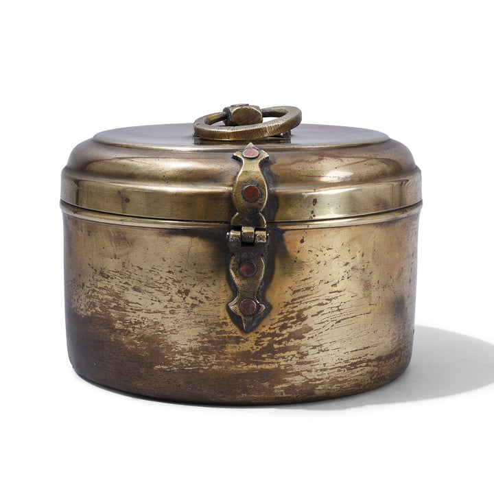 Back Of Brass Chapati Box From Bombay - Ca 1920