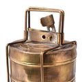 3 Tier Indian Vintage Brass Tiffin Box Set - Ca 1930
