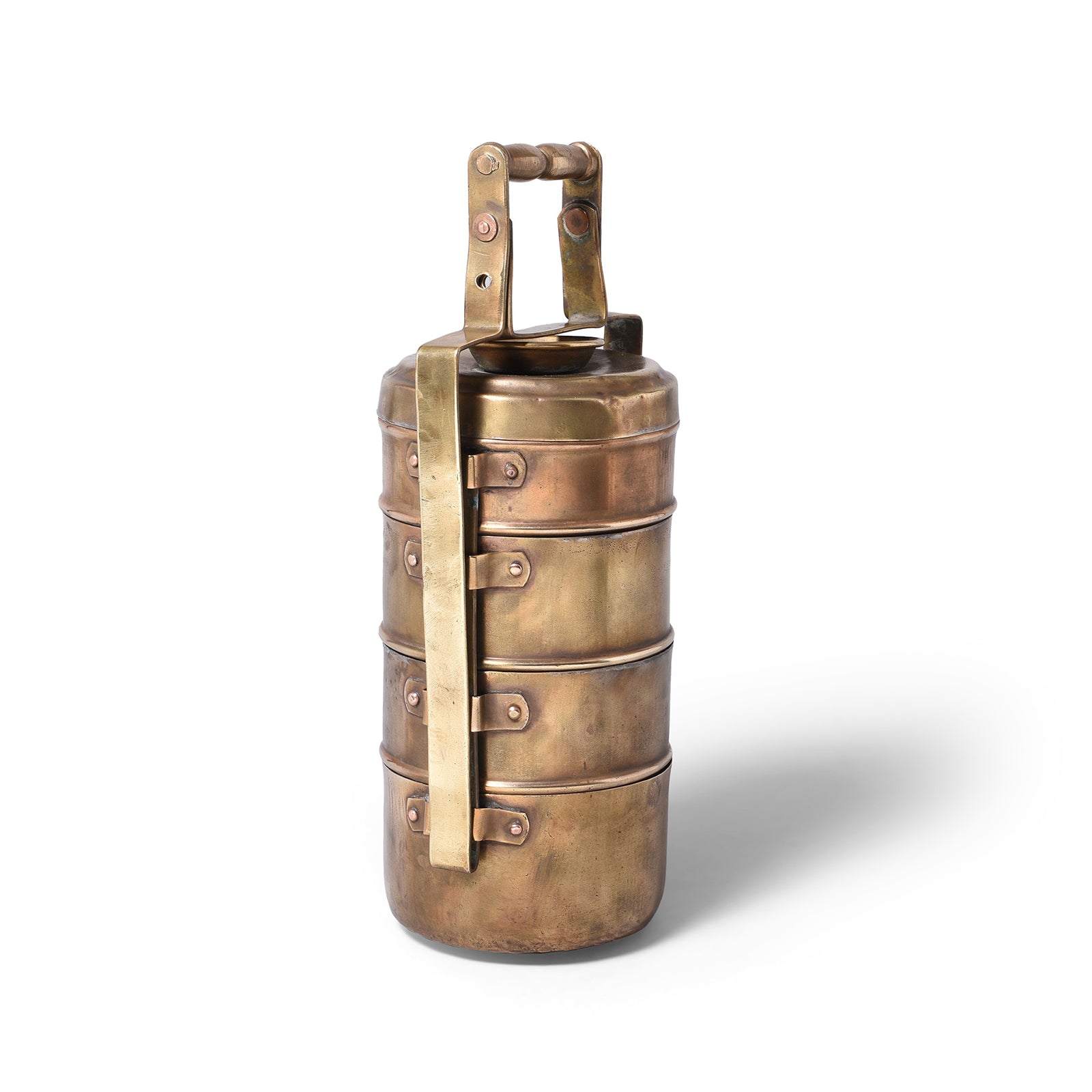 2 Tier Indian Vintage Brass Tiffin Box Set - Ca 1930 2 Tier Indian Vintage Brass Tiffin Box Set - Ca 1930
