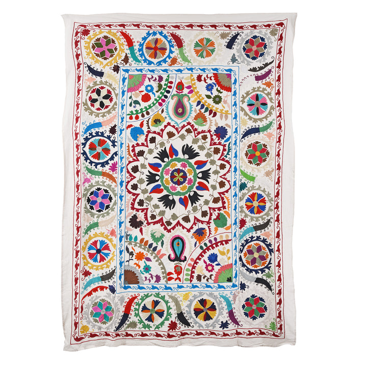Embroidered Suzani Throw (210 x 148 cm) | Indigo Antiques