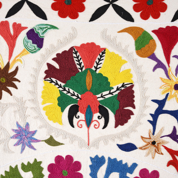 Detail From Embroidered Suzani Throw (212 x 144 cm) | Indigo Antiques