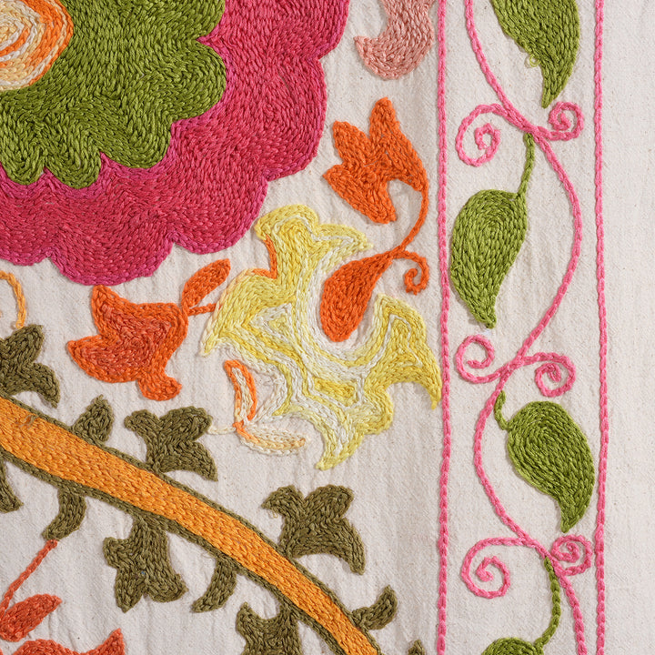 Detail From Embroidered  Suzani Throw (218 x 148cm) | Indigo Antiques