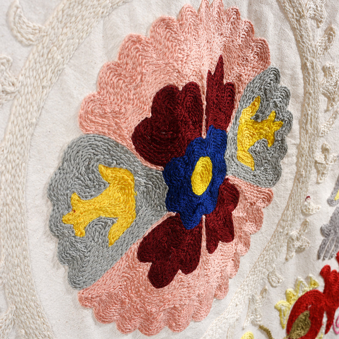 Detail From Embroidered  Suzani Throw (218 x 148cm) | Indigo Antiques