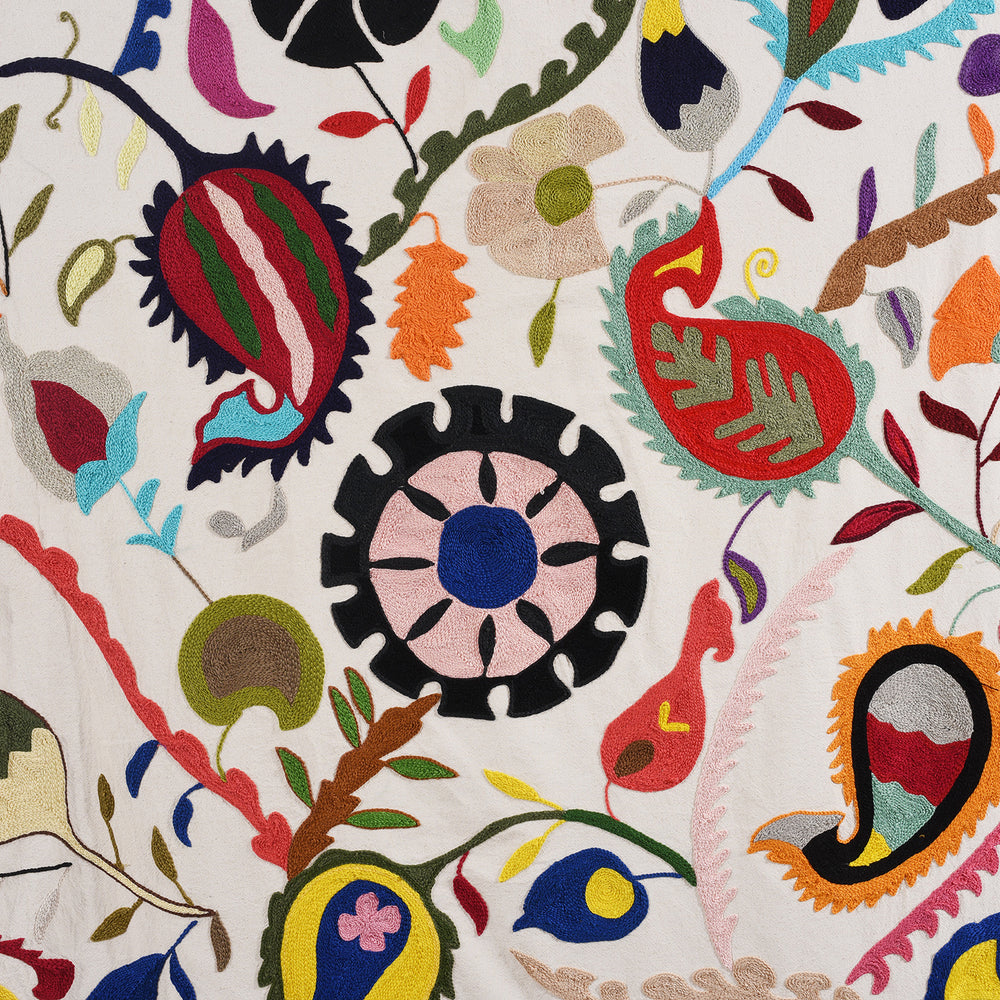 Central Detail From Embroidered  Suzani Throw (216 x 142cm) | Indigo Antiques