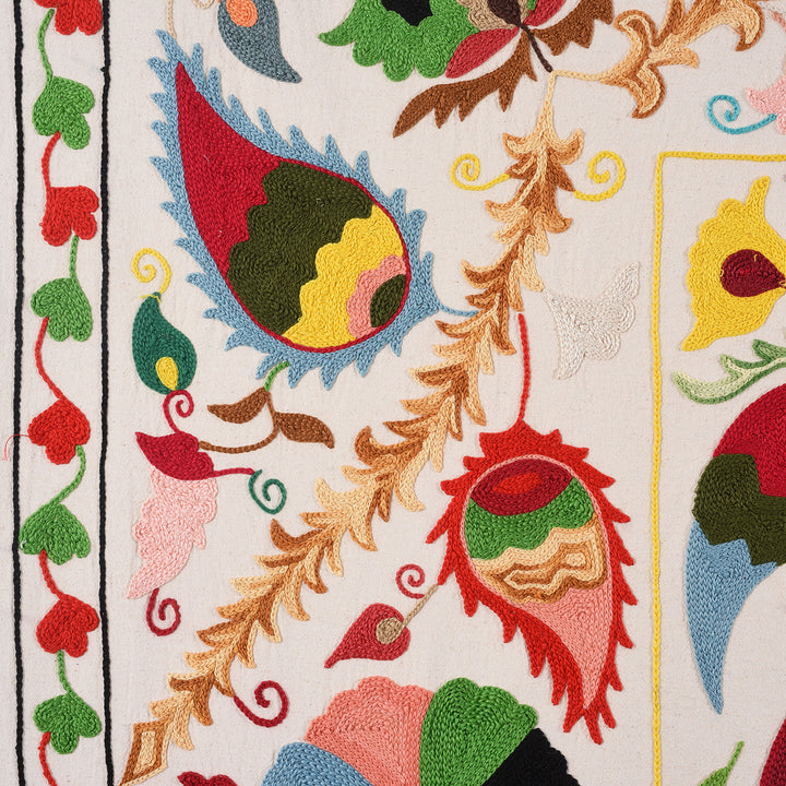 Stitch Design Detail From Handmade Suzani Design Embroidery - Rajasthan | Indigo Antiques