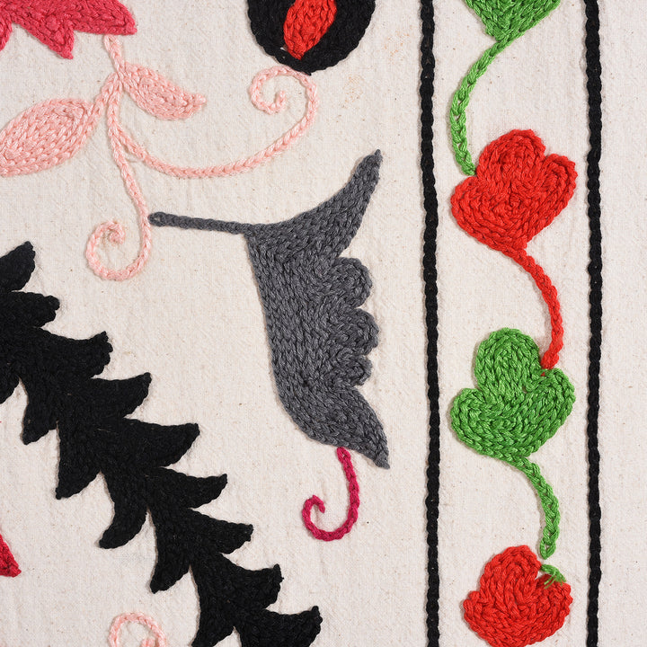 Design Detail From Handmade Suzani Design Embroidery - Rajasthan | Indigo Antiques