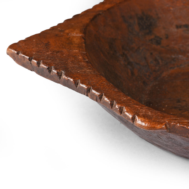 Carving Detail From Antique Carved Indian Parath Bowl From Rajasthan | Indigo Antiques