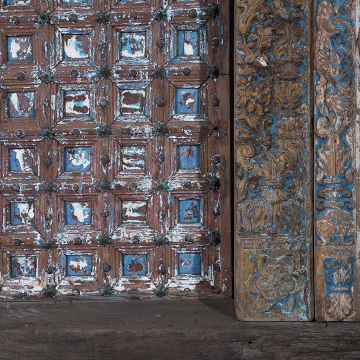 Carving Detail From Carved 19th Century Teak Door From Punjabi Haveli