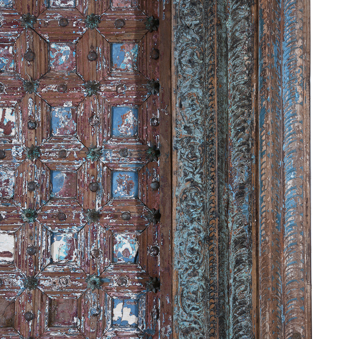 Frame Carving Detail From Carved 19th Century Teak Door From Punjabi Haveli