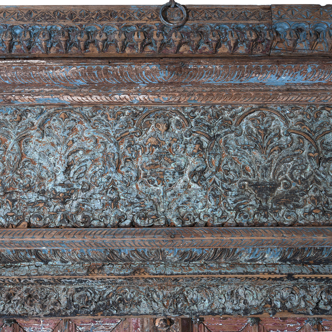 Carving Detail From Carved 19th Century Teak Door From Punjabi Haveli