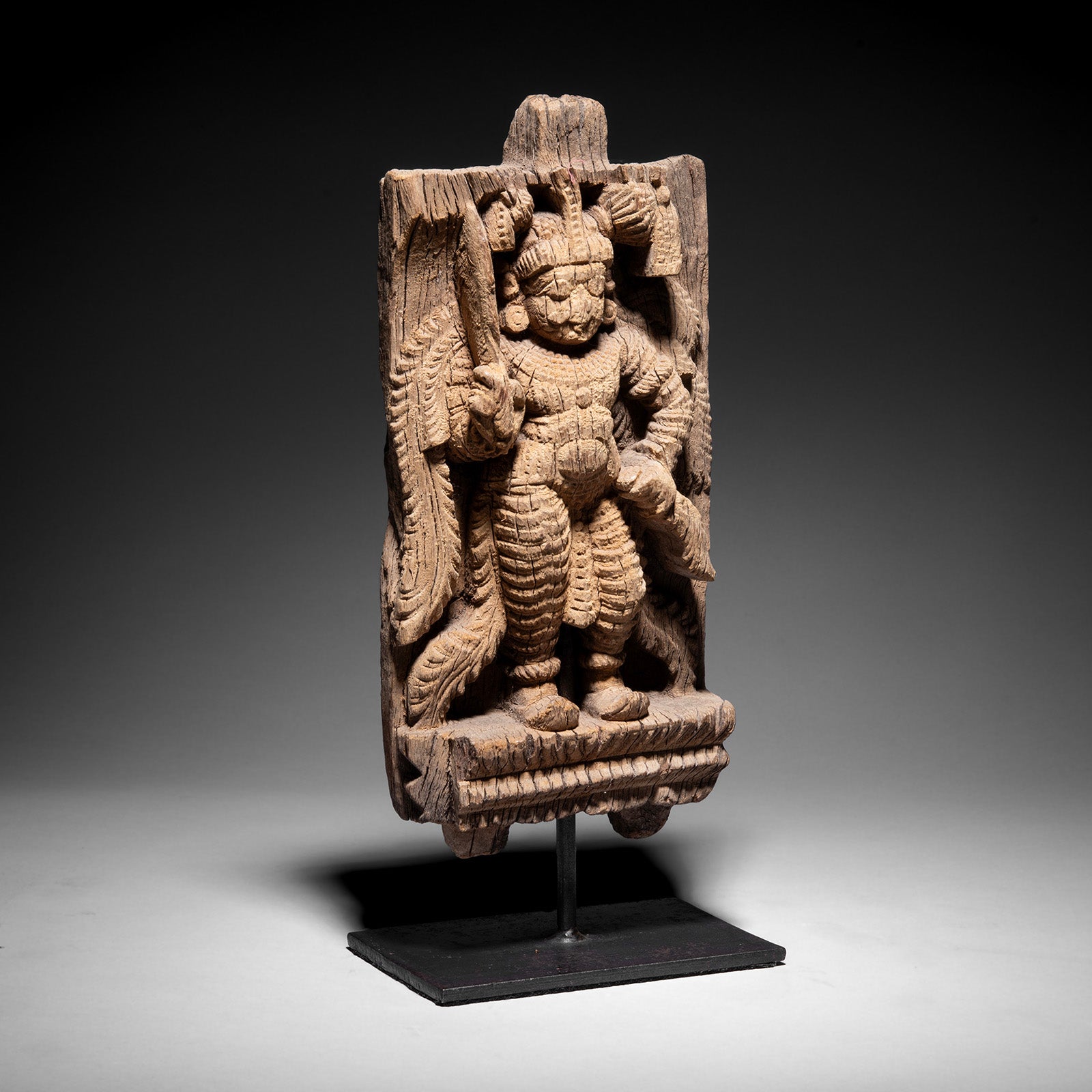 Carved Teak Chariot Carving From Tamil Nadu - 19thC Carved Teak Chariot Carving From Tamil Nadu - 19thC
