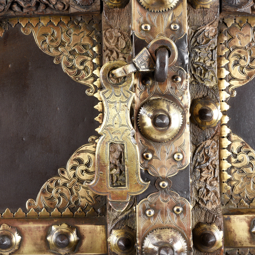 Metalwork Latch Detail From Antique Shekhawati Door, Iron Bound | Indigo Antiques